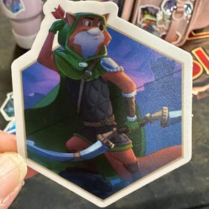 Sticker Lorcana Robin Hood-vechter | Rise of the Floodborn |  Staal | Leuk cadeau | Prachtig | Waterdichte vinylsticker | Dek: