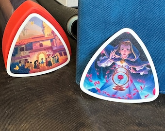 Lorcana Shimmering Skies Play Mat Tube Decals for Monster-style Playmat Tubes | Waterproof Vinyl Stickers | Belle | Look at this Family Art