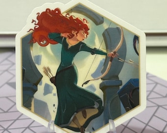 Lorcana Iconic Merida Formidable Archer Stickers | Brave | Decal Vinyl Water Resistant | Lorcana Wilds Unknown