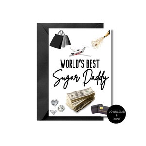 'S Werelds beste Sugar Daddy Card/Daddy Card / Beste Sugar Daddy / #1 Sugar Daddy / Afdrukbare kaart / Instant Download PDF / Kaartsjabloon