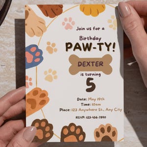 Customisable Dog Birthday Invitation | Puppy Party Canva Template (Digital Download)