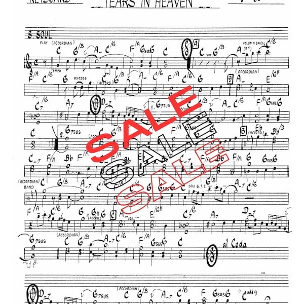 Tears in heaven digital sheet music song for professional players. It has 4 notes, instruments, keyboard, guitar, bass, drums.