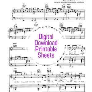 Careless whisper digital sheet music for piano