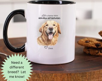 Personalized Golden Retriever Mug, Custom Dog Lover Gift