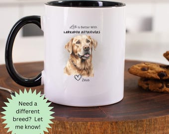 Personalized Labrador Retriever Coffee Mug, Custom Dog Lover Gift