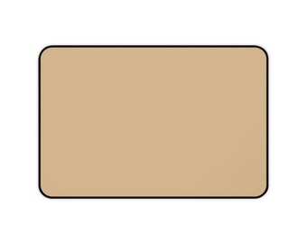 Solid Tan Desk Mat | Large Mousepad Surface, Black Stitched Edge