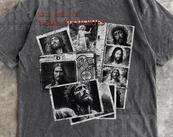 Keep Jesus in your Memories Vintage 90s Graphic Tee, Easter Shirt, Vintage Christian Easter Tee, Retro Washed Oversize Religious TShirt R262
