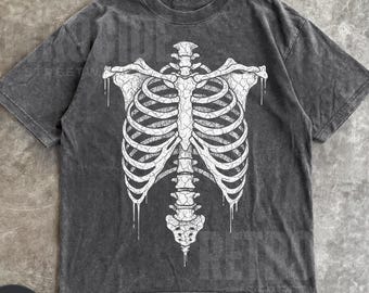 Skeleton Rib Vintage Graphic T-shirt, Rib Cage Comfort Colors