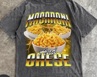 Macaroni and Cheese Retro Shirt, Food Lover, Funny Gag Tee, Weird Shirts, 90s Graphic T-Shirt, Trendy Aesthetic Shirts, Vaporwave Shirt R538