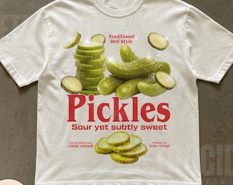 Sour Yet Sweet Pickles Vintage 90s Graphic T-Shirt, Retro Comfort Colors Pickle Lover Shirt, Weird Funny Gag Shirt, Washed Y2k Silly Tee R86