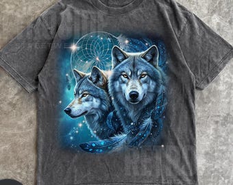 Wolf Vintage 90s Graphic Style Comfort Colors Tee, Grunge Retro Alpha Wolves Faded TShirt, Wild Nature Wolf Streetwear, 2000s Wolf Gift R237