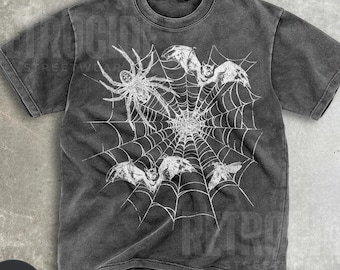 Spider Web Y2k T-shirt, Comfort Colors, 90s Vintage Style Gothic