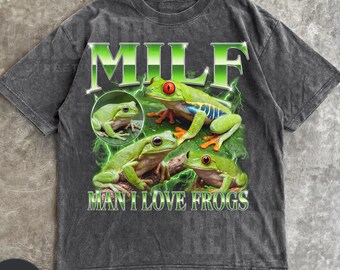 Man I Love Frogs Vintage Graphic Shirt, Retro 90s Funny Frog Bootleg Rap Style Shirt, Fun Frog Meme Tee, Funny Shirt Gifts, Toad Lovers R893