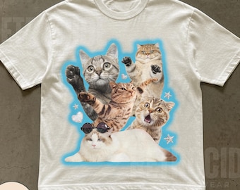 Y2K Silly Cat 90s T-Shirt, Kitten Meme T-Shirt, Y2K Kitten Vintage T-Shirt, Retro Cats T-shirt, Funny Cat Lovers Shirt, Cute Cat Gifts R161