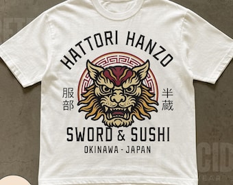 Hattori Hanzo Sword & Sushi Shirt - Okinawa Katana Master Tee R959