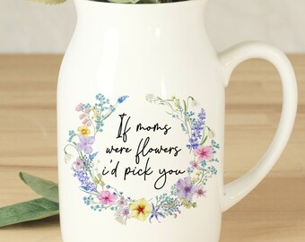 Personalised Mother's Day Jug, Mother's Day Vase, Mother's Day Gift, Nan Gifts, Mom Gift, Gifts for Mom, Gardening Gifts Flower Vase #F5