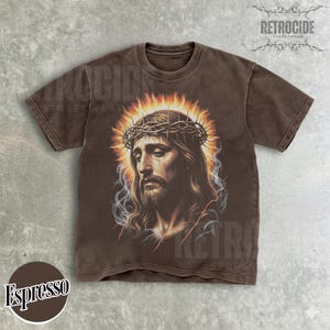 Jesus Vintage 90s Graphic Comfort Colors Shirt, Jesus Portrait Shirt, Easter Shirt, Christian Easter Shirt, Retro Washed Oversize Shirt R356 image 6