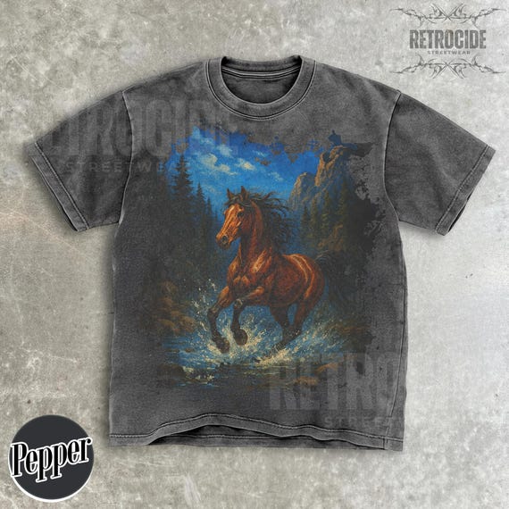 Vintage Horse Graphic T-Shirt, 90s Distressed Horse Shirt, Retro Western Tee,Horse Lover Gift Equestrian Shirt,Vintage Horse Shirt,Rodeo R73