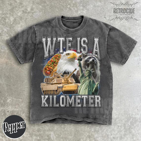 WTF Is A Kilometer Meme Retro Shirt, Funny Meme USA Vintage Graphic T-Shirt,Weird Gifts,90s Graphic T-Shirt, Trendy Funny America Shirts R77