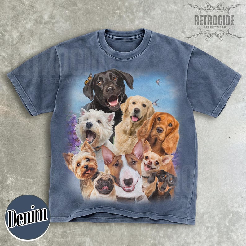 Dogs Selfie Vintage 90s Graphic Tshirt, Retro Cute Dogs Vintage Shirt ...