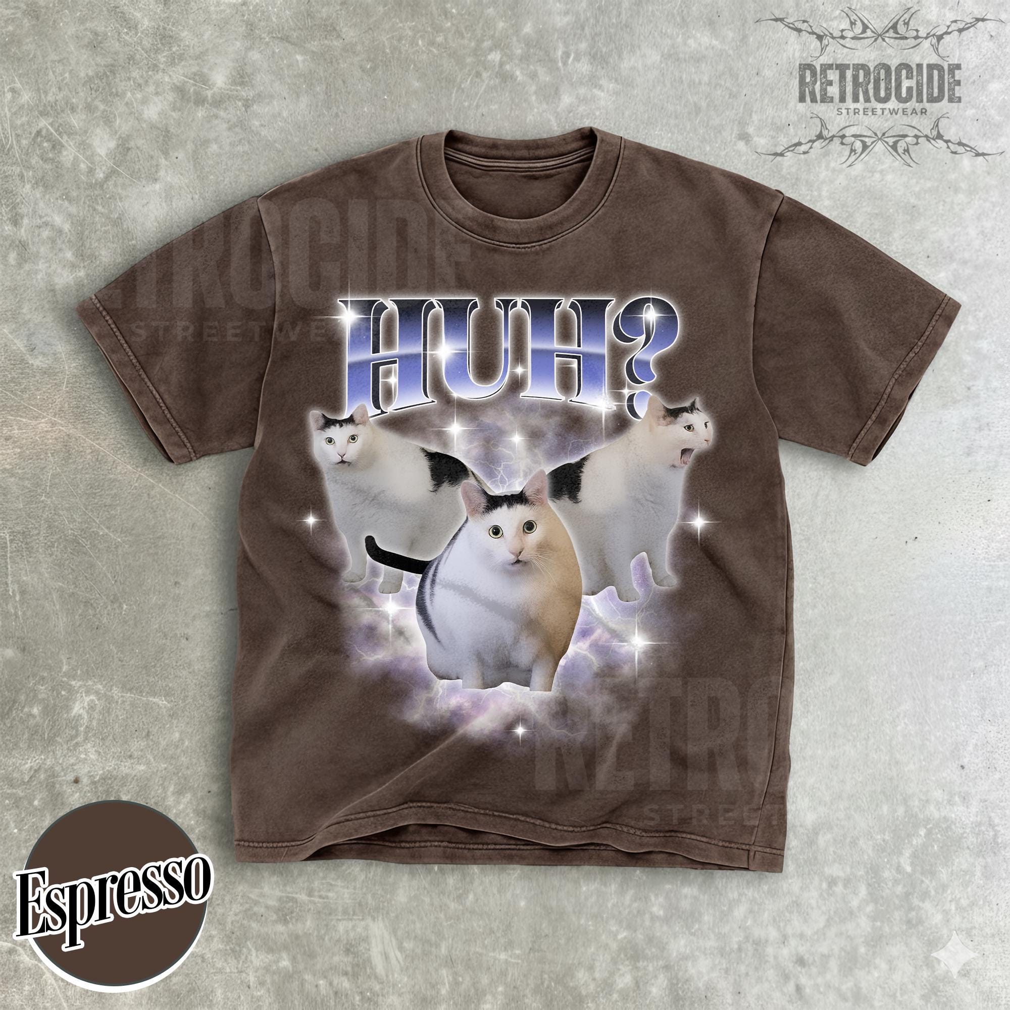 HUH Funny Dank Cat Meme Tee Shirt Gift for Woman and Man, Ugly Shirts ...