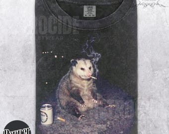 Smoking Possum 90s Vintage Style Shirt, Drunk Possum Shirt, Possum Lovers, Retro Comfort Colors® Y2k Possum Shirt, Dank Meme Shirt