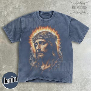 Jesus Vintage 90s Graphic Comfort Colors Shirt, Jesus Portrait Shirt, Easter Shirt, Christian Easter Shirt, Retro Washed Oversize Shirt R356 image 8