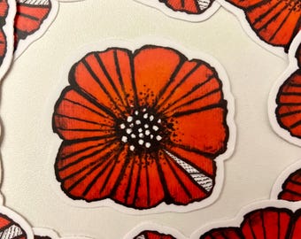 100% profit donated to HEAL Palestine - Poppy Flower Keffiyeh Free Palestine sticker