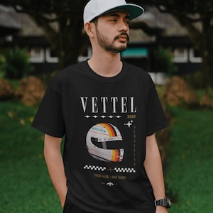 Sebastian Vettel Helmet T Shirt, F1 Vettel Shirt, Racing Vintage Retro T Shirt, F1 Fans, F1 Merch Shirt, F1 Driver Shirt, Unisex Trendy Tees