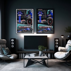 F1 Daniel Ricciardo VCARB 01 Print Formula 1 Racing Car Poster Vintage Large Print F1 Wall Art Car Racing Decor Ricciardo Poster