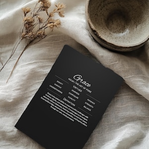 Grace Wall Art, Stoic Poise Printable, Black Background Poster, Calm Virtues Print, Strength and Dignity Decor, Modern Philosophy Gift