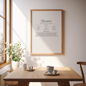 Impresión de definición de justicia / Arte mural luminoso y aireado, cita sobre justicia social, decoración minimalista para el hogar, regalo para consejeros, póster de igualdad