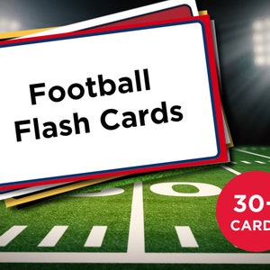 Druckbare Fußball Karteikarten für Anfänger | Quiz über die Regeln, Positionen und Mannschaften des American Football