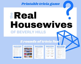 Bravo Trivia - The Real Housewives of Beverly Hills Printable Game I 5 Rounds Of Trivia Fun I Instant Download I Digital PDF Files