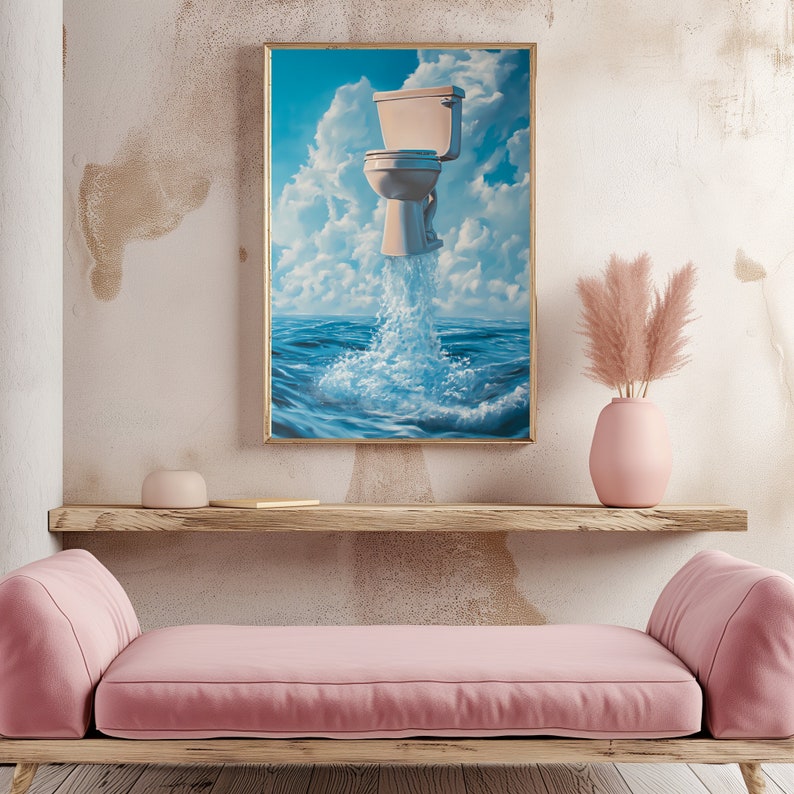 Toilet WC Bathroom Poster Picture Art Print Living Room Painting Art ...