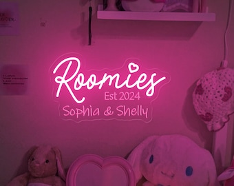 Custom Roomies Neon Sign: Dorm Room Decor