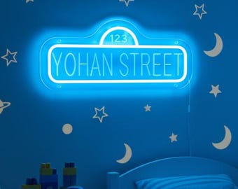 Personalized Name Street Sign,Kids room decor,Birthday Party Decor,Nursery Wall Art,Christmas Gift Toddlers,Baby Gift