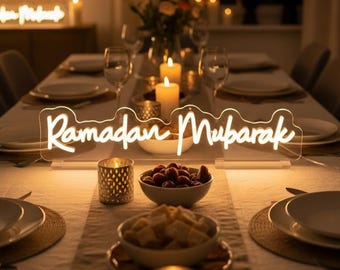 Benutzerdefinierte Ramadan Mubarak Leuchtreklame: Eid Mubarak Party Islamische Party Dekoration, Muslimische Wohnkultur, Ramadan Geschenke