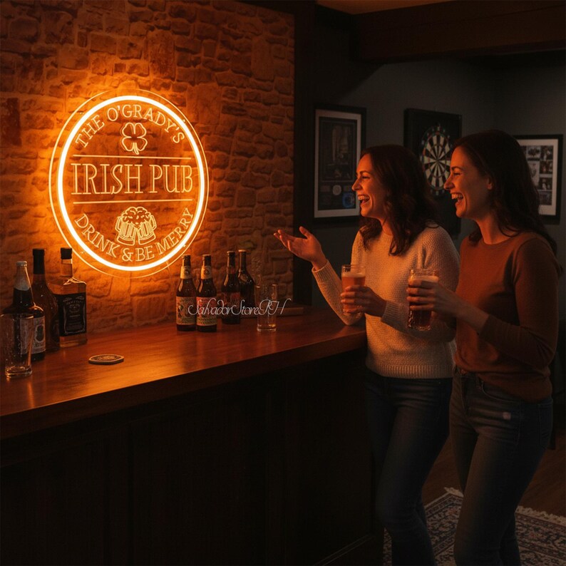 Custom Irish Pub Neon Sign: St. Patrick's Day Decor,Neon bar sign,Christmas gift for husband image 6