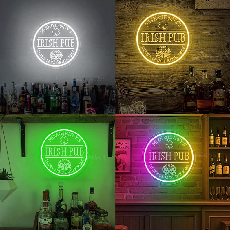 Custom Irish Pub Neon Sign: St. Patrick's Day Decor,Neon bar sign,Christmas gift for husband image 9