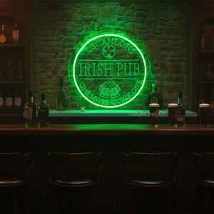 Custom Irish Pub Neon Sign: St. Patrick's Day Decor,Neon bar sign,Christmas gift for husband image 4