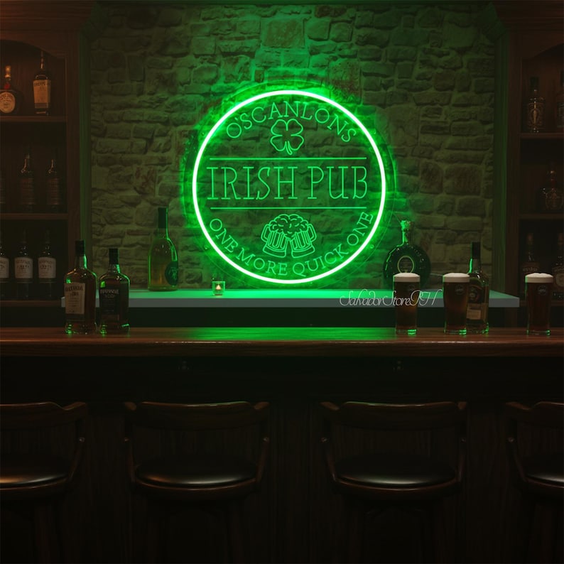 Custom Irish Pub Neon Sign: St. Patrick's Day Decor,Neon bar sign,Christmas gift for husband image 4