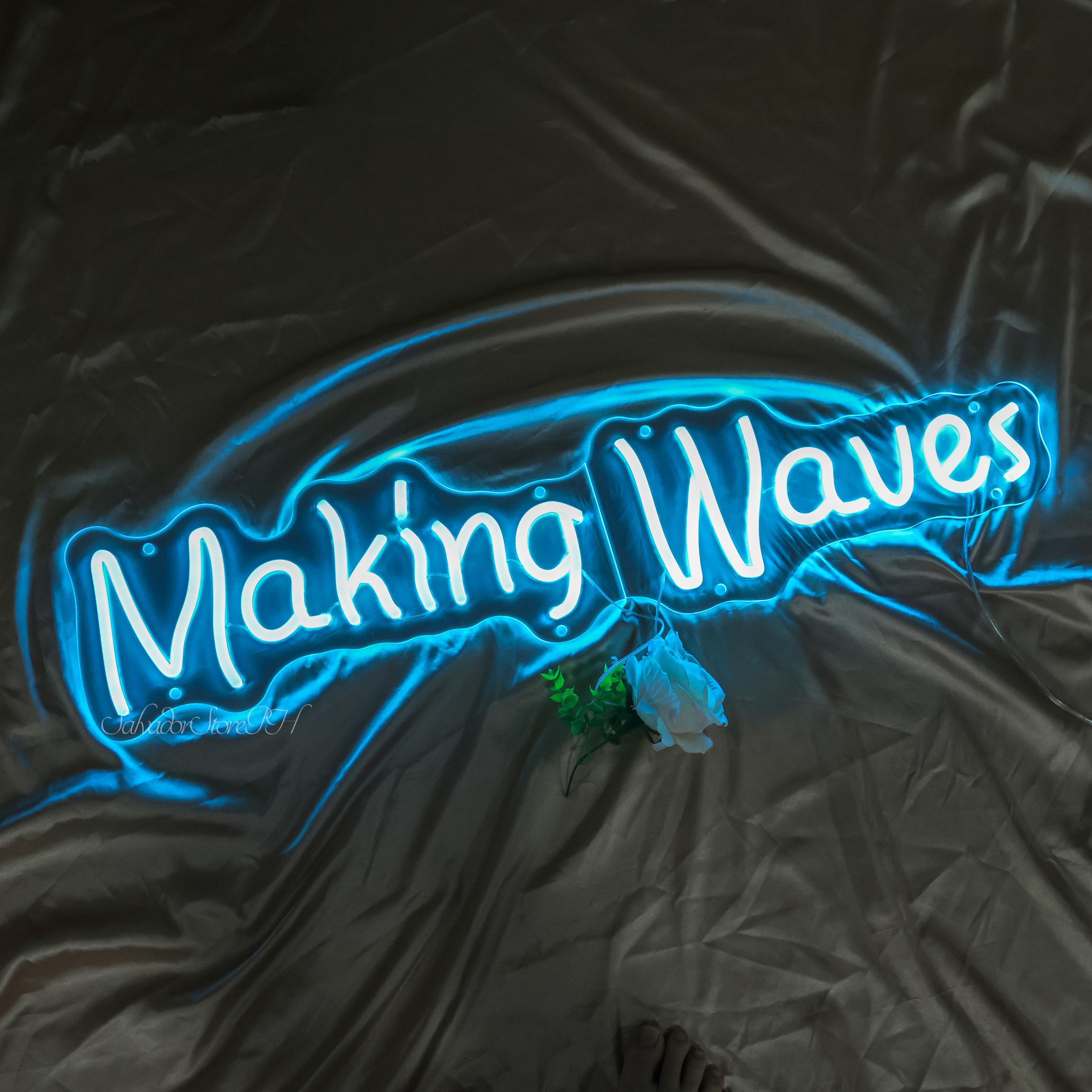 Insert Sign Wave Making Waves Neon Sign: Coastal Beach House Decor - Etsy