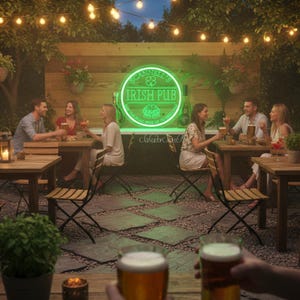 Custom Irish Pub Neon Sign: St. Patrick's Day Decor,Neon bar sign,Christmas gift for husband image 8