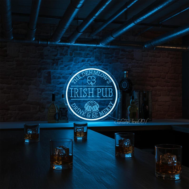 Custom Irish Pub Neon Sign: St. Patrick's Day Decor,Neon bar sign,Christmas gift for husband image 7
