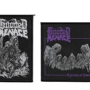 Hooded Menace-Bundle Embroidered Woven Patches-Doom Death Heavy Metal Rock Band Music, Music Fan, Collectibles,