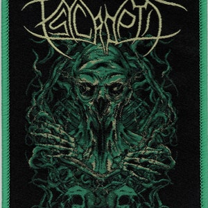 Psycroptic-Neon Demon Embroidered Woven Patches-Technical Progressive Death Heavy Metal Rock Band Music, Music Fan, Collectibles,