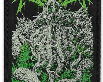 Revocation-Cthulhu Embroidered Woven Patch-Technical Thrash Death Heavy Metal Rock Band Music, Music Fan, Collectibles,