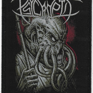 Psycroptic-Alien Pope Embroidered Woven Patches-Technical Progressive Death Heavy Metal Rock Band Music, Music Fan, Collectibles,
