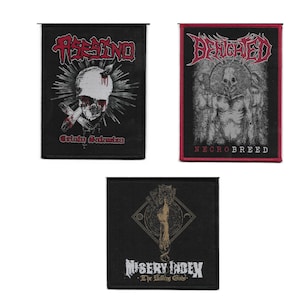 Grindcore Death Metal-Bundle Embroidered Woven Patches-Heavy Metal Rock Band Music, Music Fan, Collectibles,